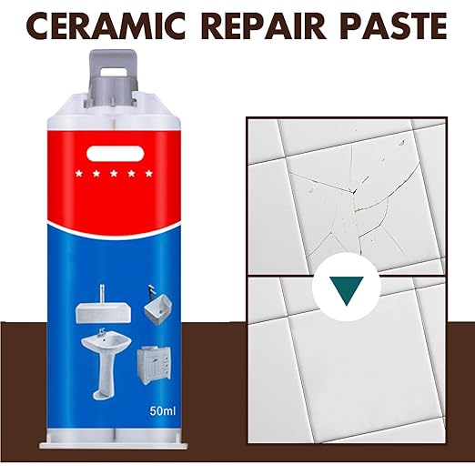 Tile and Ceramic Glaze Repair Paste,Ceramic Tile Crack Repair,Porcelain Sink Repair Kit,Tilegrout Repair,for Bathtub Tilefloors,Sinks, and Toilets (1PC)