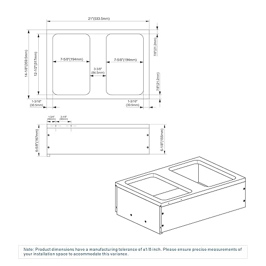 Dowell B18/B21 Wood Base Wastebasket Pullout with Two 50Qt Plastic Bins (4008 0218 50Qt X 2-18" W)