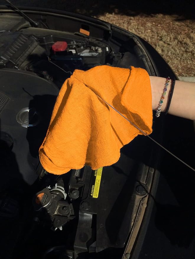 Avalon Towels Cotton Shop Rags – (Pack of 150) Size 12x14 Inches Cleaning Rags – Absorbent Shop Towels and Multipurpose Cleaning Towels for Automobiles, Industries, Garage and Homes (Orange)