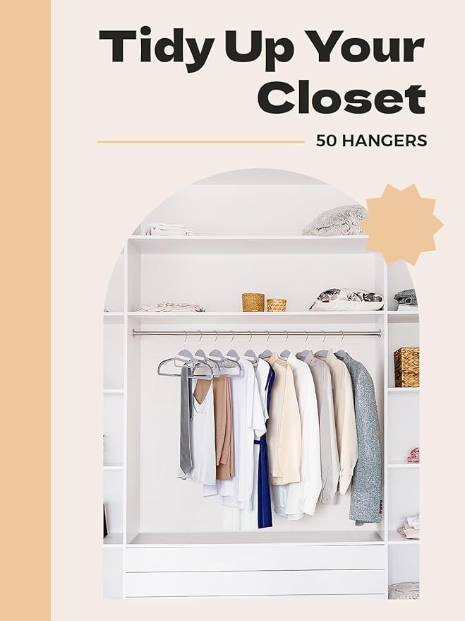 HOUSE DAY Grey Plastic Hangers 30 Pack, Slim Space Saving, Non Slip Clothes Hangers with Rubber Pads, Sturdy Heavy Duty Coat Hanger for Closet, S-Shaped Hanger for Shirt, Suit, Pant, Skirt