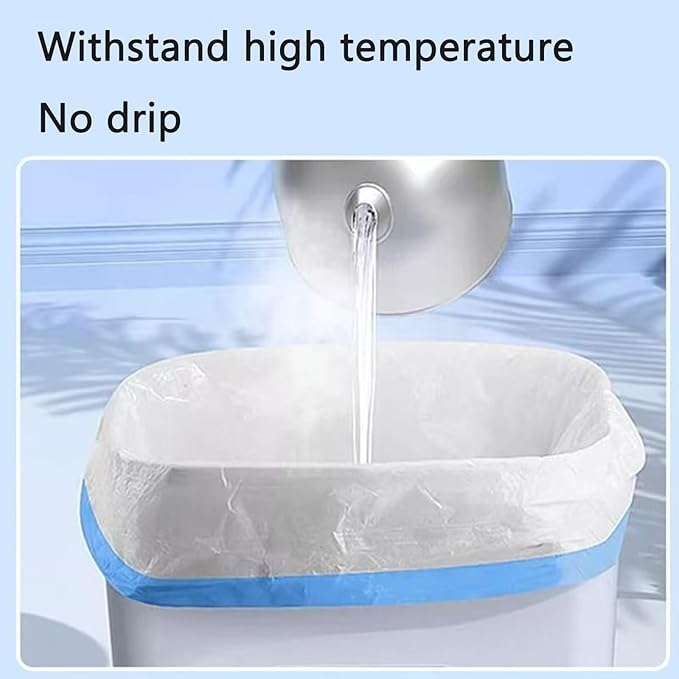 15 Gallon white drawstring trash bags, No tear open large floral scent garbage bag,Ultra thickened plastic for tall kitchen,Office,Living room Commercial Use 26x30 inches