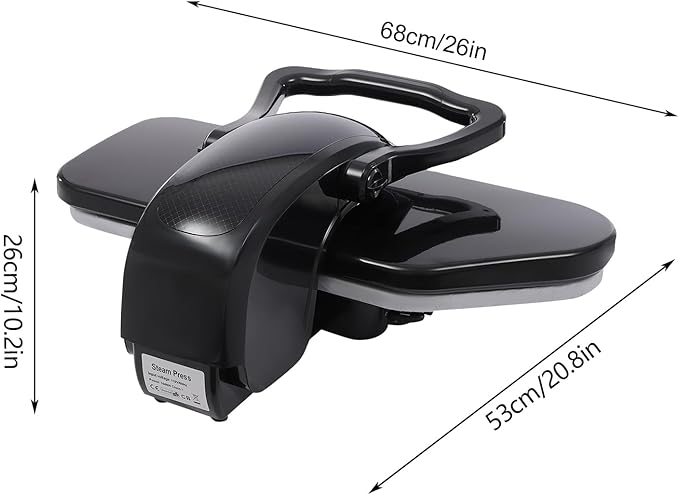 Intelligent Steam Press with 5 Fabric Setting Professional Steamer 1600W for Home/Business 36inch Non-stick Large Pressing Surface Auto Shutoff & Temp Settings Digital Touch Screen (Black)