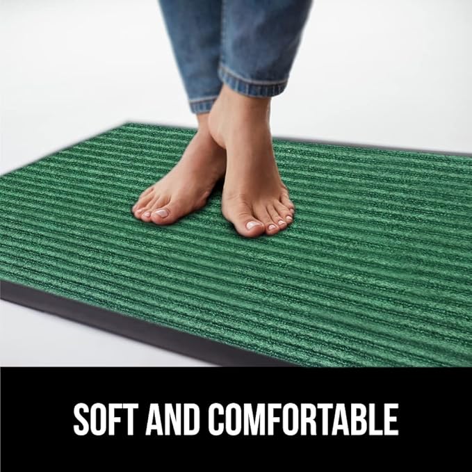 GORILLA GRIP Traffic Guard Door Mat, 47x35, Heavy Duty Welcome Mats, Commercial Office Space Doormat, Waterproof, Fade Resistant, Strong Rubber Backing, Low Profile, Shoe and Boot Scraper, Green