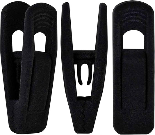 Black Velvet Hangers Clips 20 PCS, Non-Slip Velvet Clips for Suit Pant Skirt Hanger, Strong Finger Clips Perfect for Thin Flocking Hangers