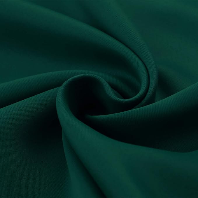 BGment Emerald Green Blackout Curtains 40 Inches Long for Bedroom Kitchen - Short Length Thermal Insulated Darpes with Rod Pocket Darkening for Bathroom Christmas, 2 Panels, 42 x 40 Inch