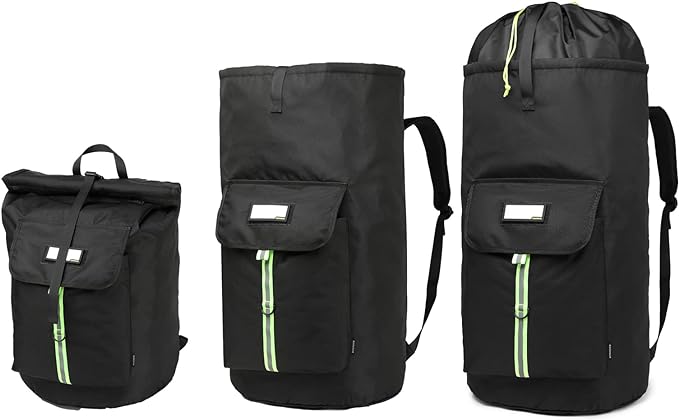 laundry bag backpack,extra-large heavy duty laundry bags,laundry backpack for college students,drawstring closure (Black Laundry Backpack Bag)