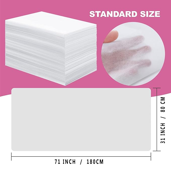 800 Pcs Disposable Bed Sheets for Massage Table 31" x 71" Massage Table Sheet Soft Non Woven Bed Cover Breathable for SPA Massage Beauty Tattoos(White)
