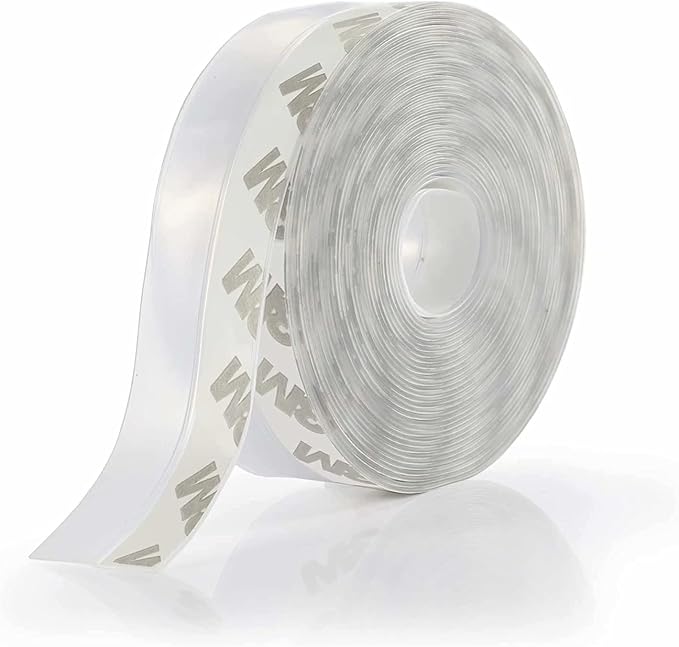 Weather Stripping Door Seal Strip,Door Strip Bottom for Doors Silicone Sealing Sticker Adhesive for Doors and Windows Gaps of Anti-Collision Silicone 5M/16FT (25MM, Transparent)