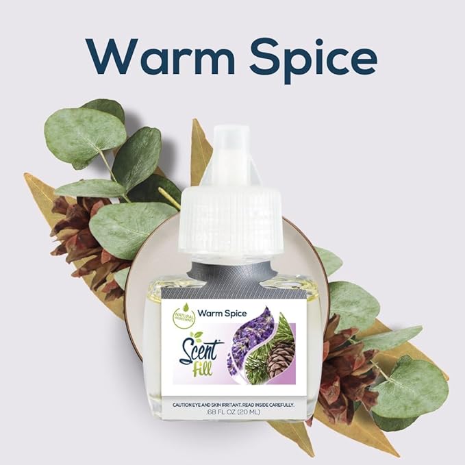 Scent Fill Warm Spice Plug in Air Freshener, 4 Scented Oil Refills