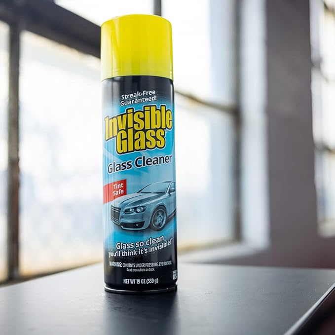 Invisible Glass 91164-6PK Premium Aerosol Glass and Window Cleaner for Auto and Home Cleans Glass, Windows, Windshields, and More, Streak-Free, Ammonia-Free, Tint-Safe, 19 oz (Pack of 6)
