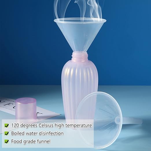 LANIAKEA 20PCS Plastic Funnel Set, 3" Plastic Funnel, Clear Funnels for Filling Bottles, Lab, Water Bottle,Capsule,Oils, Perfume, Liquid