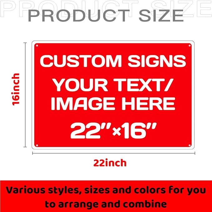 Personalized Aluminum Weatherproof Metal Sign - Multiple Sizes, Custom Text and Picture - Hazard, Garden, Custom Door Sign