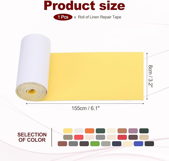 PATIKIL Leather Patches Tape for Furniture, 3.2 x 61 Inch Self Adhesive Vinyl Leather Repair Kit Cover Sheet for Couch, Sofa, Car Seats, Office Chair, Bright Yellow