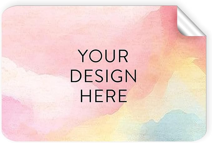 100 Custom Vinyl Stickers - Upload Your own Image, Text, Design, Logo - Personalized Logo Labels for Handmade, Packaging, Bottle, Jars, Candle, Brand Stickers (Watercolor, 3x2)