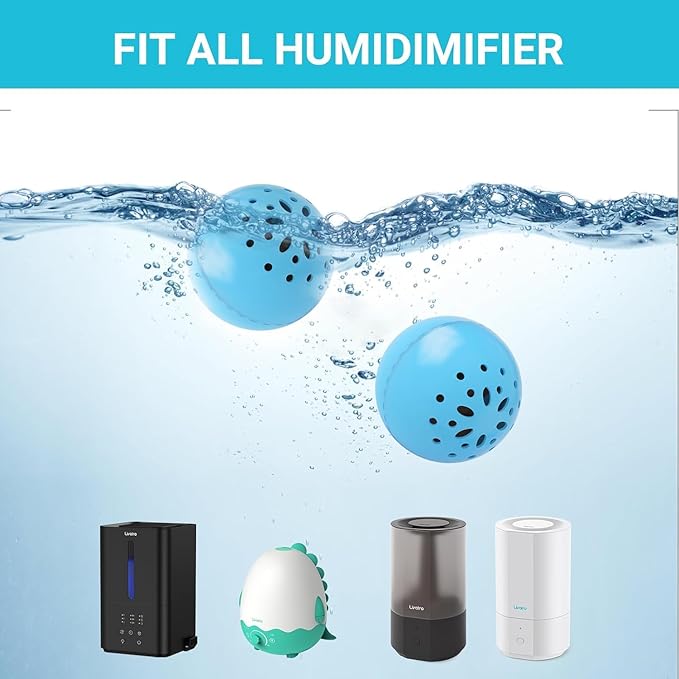 Humidifier Cleaning Ball – Fights Mold & Odor, Prevents Hard Water Build-Up, Eliminates White Dust, For All Humidifiers & Fish Tanks