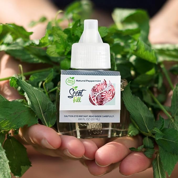 Scent Fill 100% Natural Peppermint Plug in Air Freshener, 4 Scented Oil Refills