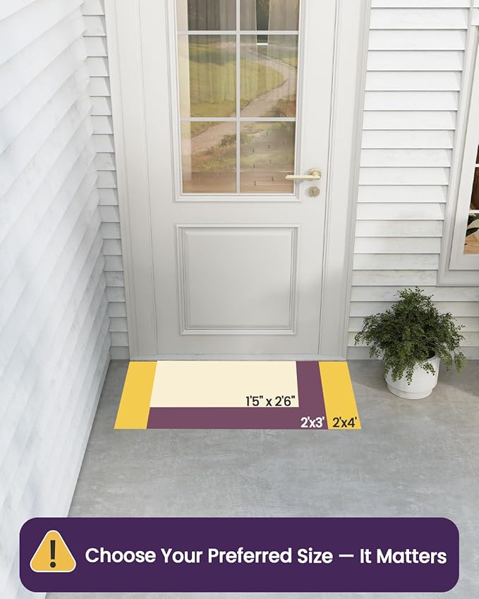 DEXI Front Door Mat Outside Entrance, Heavy Duty Non Slip Low Profile Doormat for Entryway, Trap Dirt and Moisture Welcome Mats, Easy Clean, Patio, Garage, 3x2, Grey