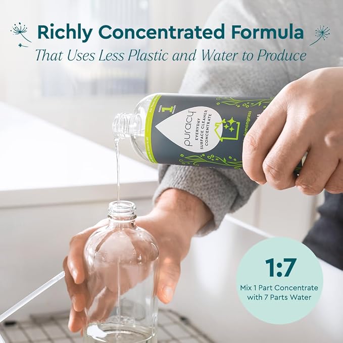 Puracy Multi-Surface Cleaner Concentrate - Plant-Powered Everyday Surface Cleaner - Natural All Purpose Cleaning Solution As Seen on TikTok (Organic Lemongrass, 16 fl oz)