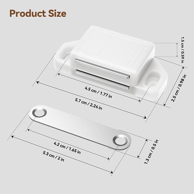 Cabinet Magnetic Catch Door Latch 30LB for Kitchen Drawer Magnets to Stay Closed Magnetic Catch Closet for Drawer（White 12 Pack）
