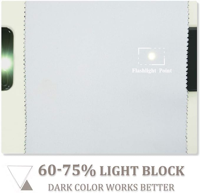 PONY DANCE Room Darkening Curtains - Ring Top Blackout Curtain Panels for Bedroom Window Treatment Drapes Home Decoration Energy Saving for Hotel, 42 x 45 inch, Greyish White, Double Panels