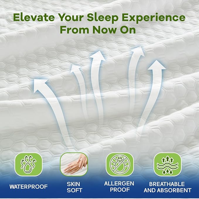 Luxury King Size Tencel Waterproof Mattress Protector Deep Pocket - Premium Cooling Bed Cover Pad - Hypoallergenic & Allergy-Friendly - Oeko-Tex Certified - Ultra Soft & Breathable