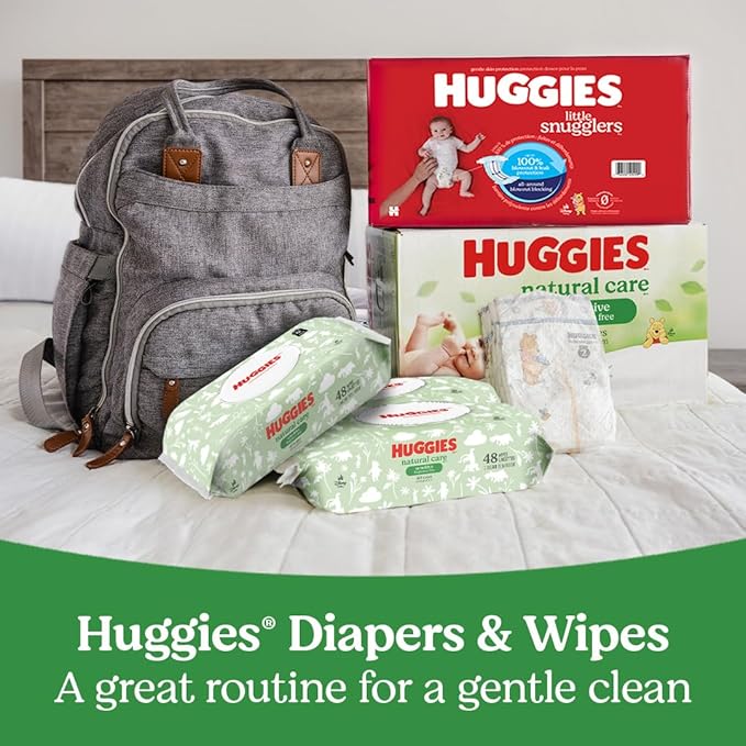 Huggies Natural Care Sensitive Baby Wipes, Unscented, Hypoallergenic, 99% Purified Water, 2 Refill Packs (352 Wipes Total)