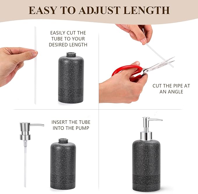 Soap Dispenser Pump Replacement, Soap Pump Dispenser Head for Liquid Soap, Lotion, Dish Soap Refill Dispenser, Ideal for Kitchen Bathroom Sink Various Bottles, 2Pack, Silver