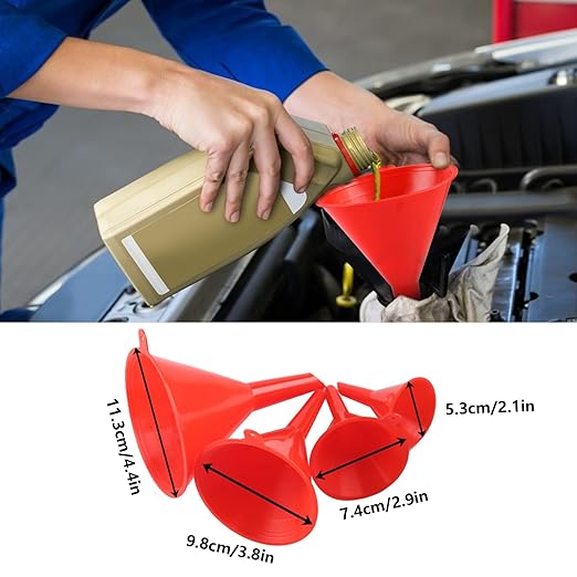 8 Pcs Oil Funnels for Automotive Use, Automotive Funnels Set, Plastic Funnel Set, Long Neck Wide Mouth Flexible Oil Funnel Kit for Car Oil Coolant Fuel Transfer Transmission Funnelor Filling Bottles