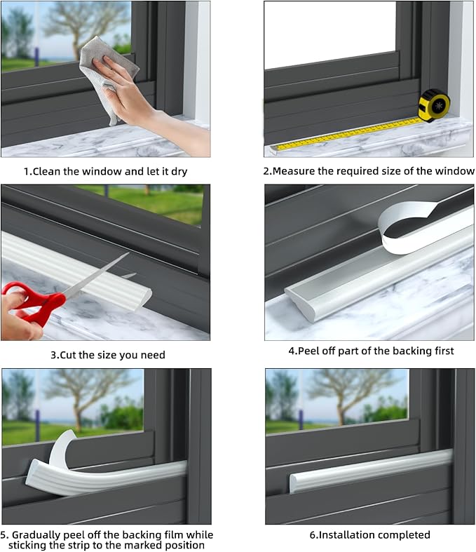 3 Pack*16.4 Ft Weather Stripping Seal Strip for Doors,Soundproofing Window Insulation Draft Stopper for Winter, Selfadhesive Foam Weather Strip for Door Frame,Door Gap Filler Noise Blocker(White)