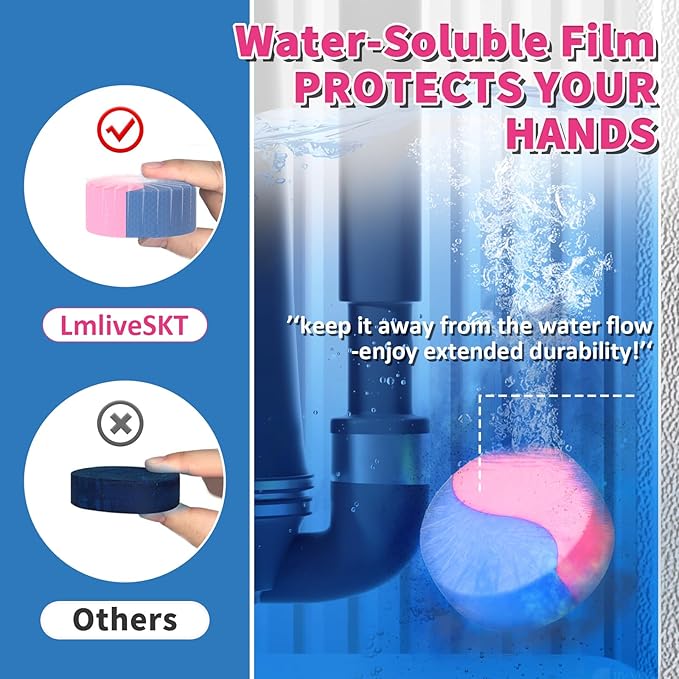 Automatic Toilet Bowl Cleaner Tablets, 30-Pack Long-Lasting Toilet Tank Cleaner for Bathroom, Blue Water Freshener, Prevents Stains & Odor, Safe for All Toilets (30, Blue and green)