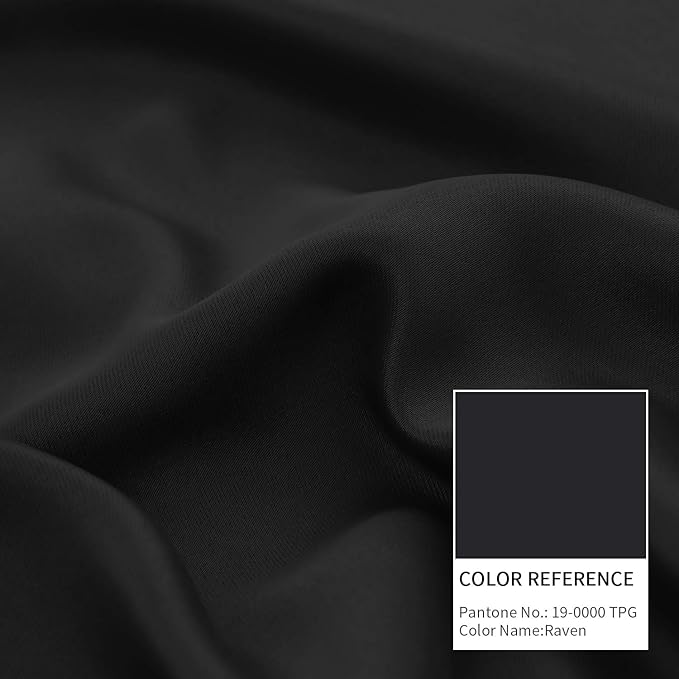 BGment Thermal Insulated Blackout Curtains 84 Inches Long for Bedroom - Rod Pocket Room Darkening Curtain for Living Room, 42 x 84 Inch, 2 Panels, Black