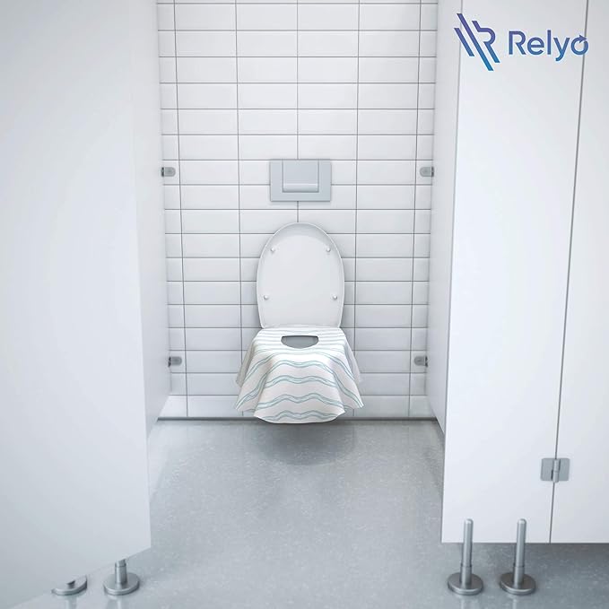 Toilet Seat Covers Disposable - 20 Pack - Waterproof, Ideal for Kids and Adults – Extra Large, Individually Wrapped for Travel, Toddlers Potty Training in Public Restrooms (Waves, 20)