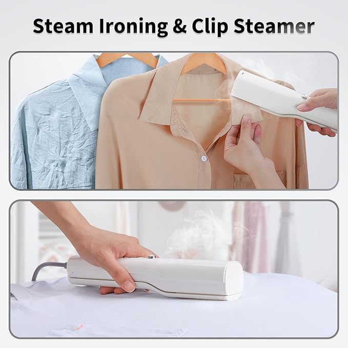 Iron Steamer for Clothes - Mini Iron, Portable Handheld Garment Steamer, 3 in 1 Steam Iron Wet & Dry Ironing, 15s Fast Heat Up, 900W Wrinkles Remover Clothes Steamer for Home, Office and Travel, 120V