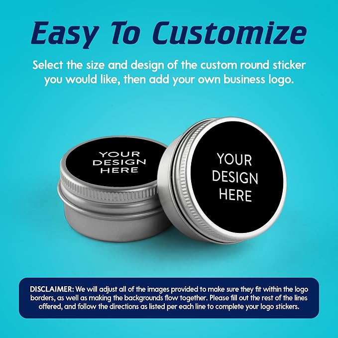5-1000 Custom Vinyl Stickers - Upload Your own Image, Text, Design, Logo - Personalized Logo Labels for Handmade, Packaging, Bottle, Jars, Candle, Brand Stickers (Black, 2x2)