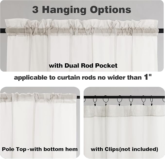 Chyhomenyc Extra Long Ivory Sheer Curtains 144 inch 2 Panels, Translucent Backdrop Window Scarf Drapes for Canopy Bed/Wedding/Living Room/Anniversary, 12FT Length, Each 59Wx144L in, 2PCS