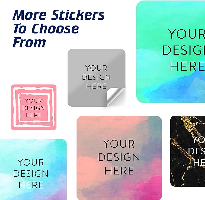 100 Custom Vinyl Stickers - Upload Your own Image, Text, Design, Logo - Personalized Logo Labels for Handmade, Packaging, Bottle, Jars, Candle, Brand Stickers (Gray, 1.5x1.5 Square)