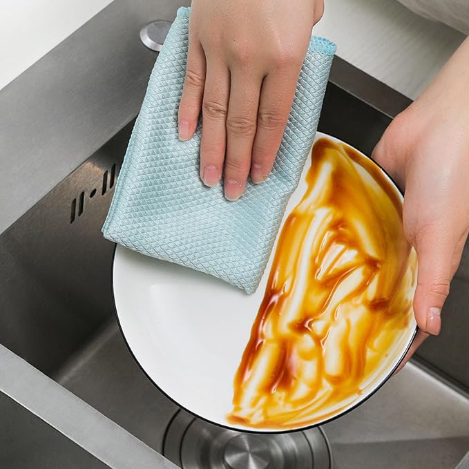 Microfiber Glass Cleaning Cloth, 10 Multi-Functional Reusable Lint Free Cloths,Stainless Steel Windshield Shower Window Cleaning Cloth, Suitable for Home, Kitchen and Auto,Glasses, Mirrors, Screens