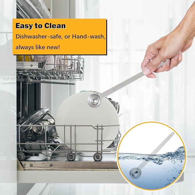 1PCS 1Tsp(1/3tbsp, 5ml) Extra Long Handle Measuring Spoon, Single Stainless Steel Individual Measure Scoop Only
