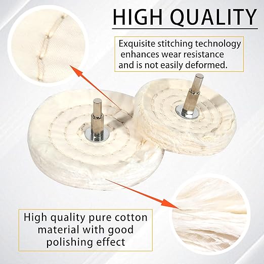 6PCS Buffing Wheels for Drill and 3 PCS Polishing Compounds, Wheel Polishing Kit, Polishing Wheel for Stainless Steel/Aluminum/Chrome/Wood/Jewelry/Plastic/Ceramic/Glass etc
