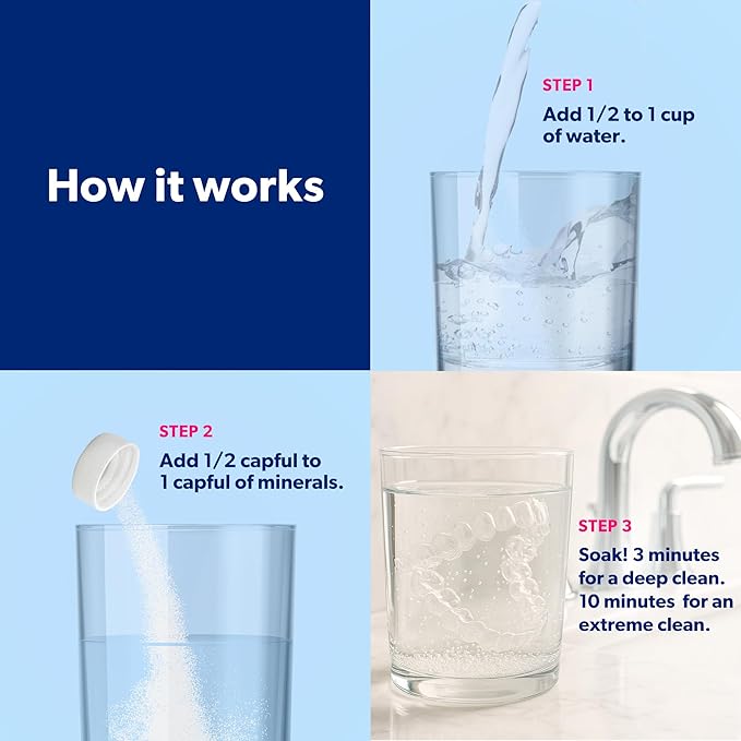 EverSmile AllClean Minerals – Deep Cleaner for Retainers, Clear Aligners, Invisalign, Dentures, Night & Mouth Guards – Removes Stains, Odors & Plaque in 3-Minutes – Up to 120 Uses (300g), 1 Pack