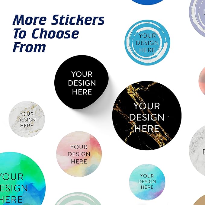 100 Custom Vinyl Stickers - Upload Your own Image, Text, Design, Logo - Personalized Logo Labels for Handmade, Packaging, Bottle, Jars, Candle, Brand Stickers (Black, 1.5x1.5)