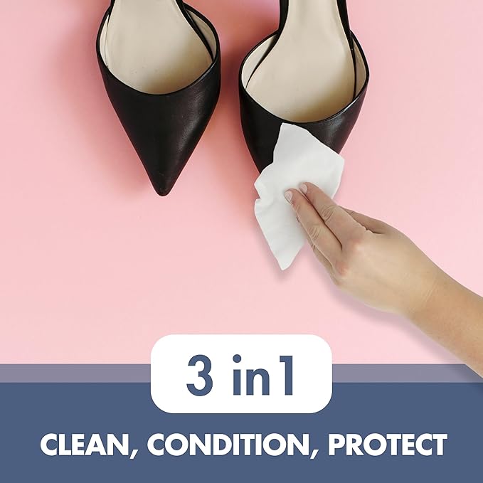 Swanky Shoe Cleaner Wipes - Leather and Sneaker Cleaner, Removes Dirt, Grime and Stains, Quick & Easy Shoe Sole and Boot Cleaning Wipes, Essential Shoe Cleaning Supplies - Soft Wipes, 60 Count
