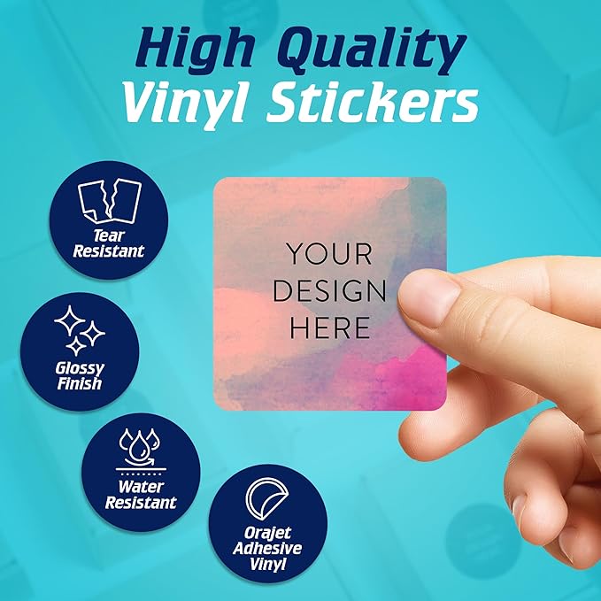 100 Custom Vinyl Stickers - Upload Your own Image, Text, Design, Logo - Personalized Logo Labels for Handmade, Packaging, Bottle, Jars, Candle, Brand Stickers (Rose, 1.5x1.5 Square)