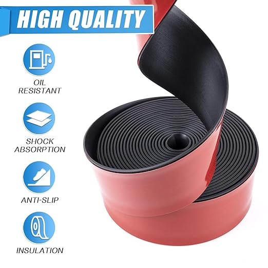 Neoprene Rubber Strips Self Adhesive Sheets, Rolls & Strips with Adhesive Backing Rubber Pads Self Stick Seal Gasket Tape for Matting Padding - 3" Wide x 1/5" Thick x 10' Long