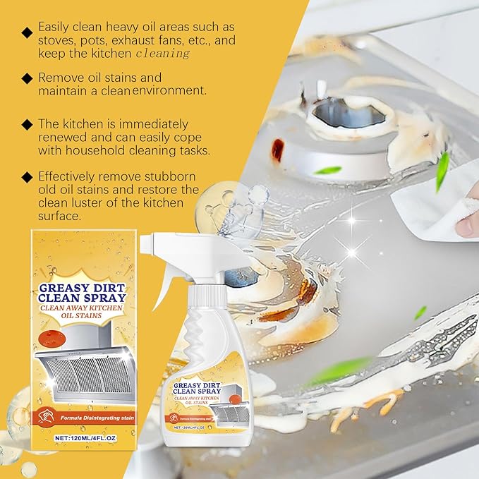 Multifunctional Powerful Kitchen Foam Cleaner, Rotateepic Foam Cleaner, Greasy Dirt Clean Spray, All-Purpose Heavy Duty Degreaser Cleaning Spray for Oven, Stove and Range Hood (1pcs)