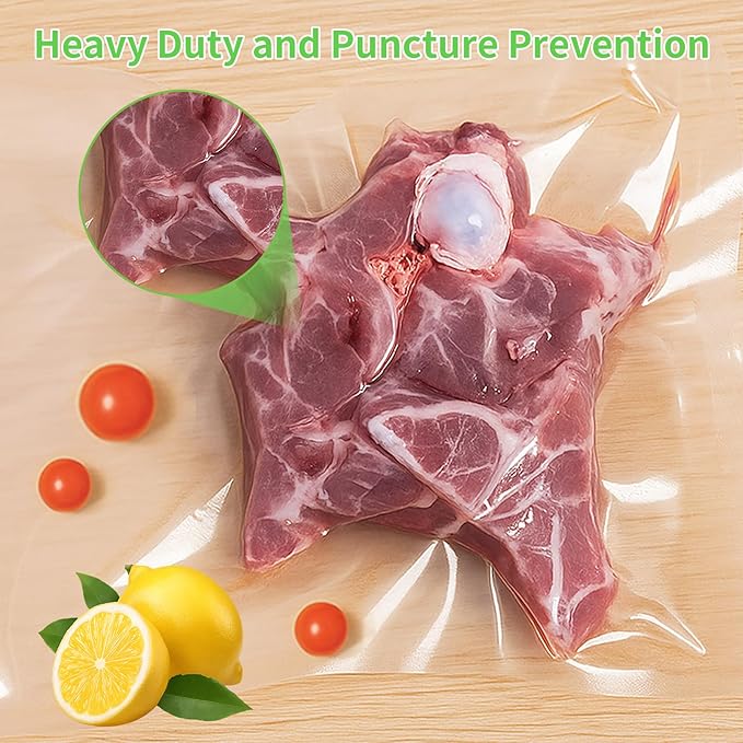 MakMeFre 150 Count Vacuum Sealer Bags 50 of Each Size 50 Pint 6"X10",50 Quart 8"X12"and 50 Gallon11"X16" BPA Free Sous Vide Seal a Meal Vaccume Seal Pre-Cut Combo Pack Bag