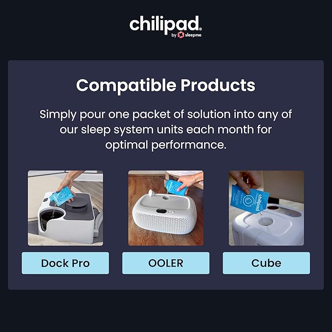 Chilipad Sleep System Cleaner – For Regular Maintenance and Deep Cleaning of the Chilipad Bed Cooing Systems – 1 Ounce of Cleaning Solution (12 Pack)