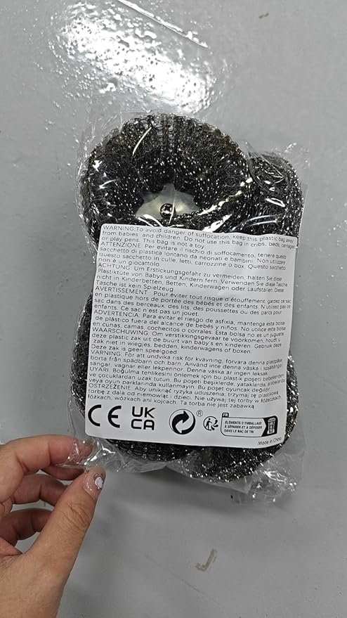 Stainless Steel Wool Scrubber with 2 Replacement Pads - Clean Metal Pans, Pots, Grills & More