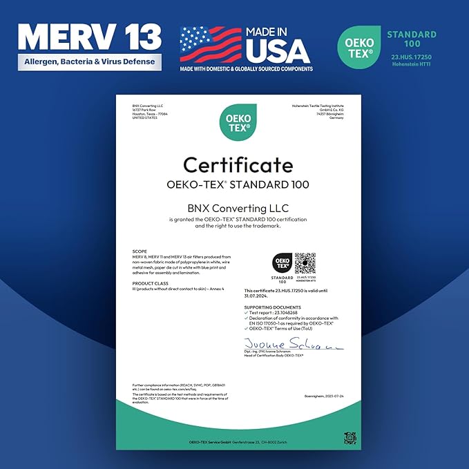 BNX TruFilter 16x25x5 (15.88’’ x 24.88’’ x 4.38‘’ Compatible with Honeywell 4”) MERV 13 Air Filter (2-Pack) - MADE IN USA - HVAC AC Furnace Filters, Allergies, Mold, Bacteria, Smoke, MPR 1900 FPR 10