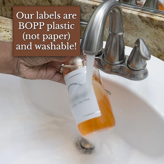 Clear Refillable Shampoo and Conditioner Bottles - Body Wash, Shampoo and Conditioner Dispenser - PET Plastic Shampoo Bottles Refillable with Pump - Waterproof Labels - 16 oz, 3 Pack (Black Satin)